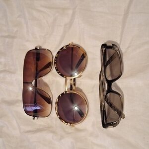 Three piece set of earthly tone sunglasses